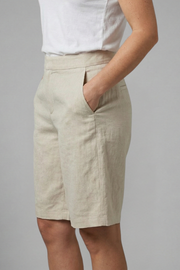 Damen-Shorts mit hoher Taille, knielang mit schrägen Taschen