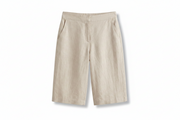 Damen-Shorts mit hoher Taille, knielang mit schrägen Taschen
