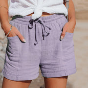 Damen Shorts mit Kordelzugbund und Aufgesetzten Taschen