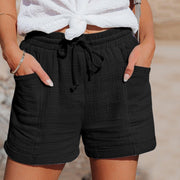 Damen Shorts mit Kordelzugbund und Aufgesetzten Taschen