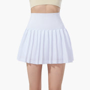 Damen Skort mit hohem Bund, Faltenstruktur und elastischem Bund
