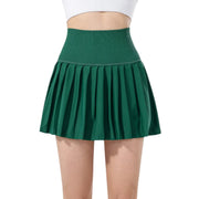 Damen Skort mit hohem Bund, Faltenstruktur und elastischem Bund