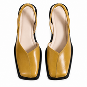 Damen Slingback Flache Schuhe mit Quadratischer Spitze