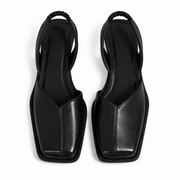 Damen Slingback Flache Schuhe mit Quadratischer Spitze