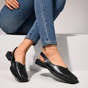 Damen Slingback Flache Schuhe mit Quadratischer Spitze