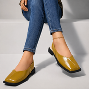 Damen Slingback Flache Schuhe mit Quadratischer Spitze