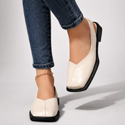 Damen Slingback Flache Schuhe mit Quadratischer Spitze