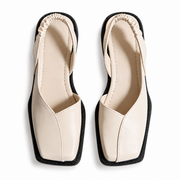 Damen Slingback Flache Schuhe mit Quadratischer Spitze