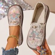 Marlene | Damen Slipper Blumenstickerei Perlendetails