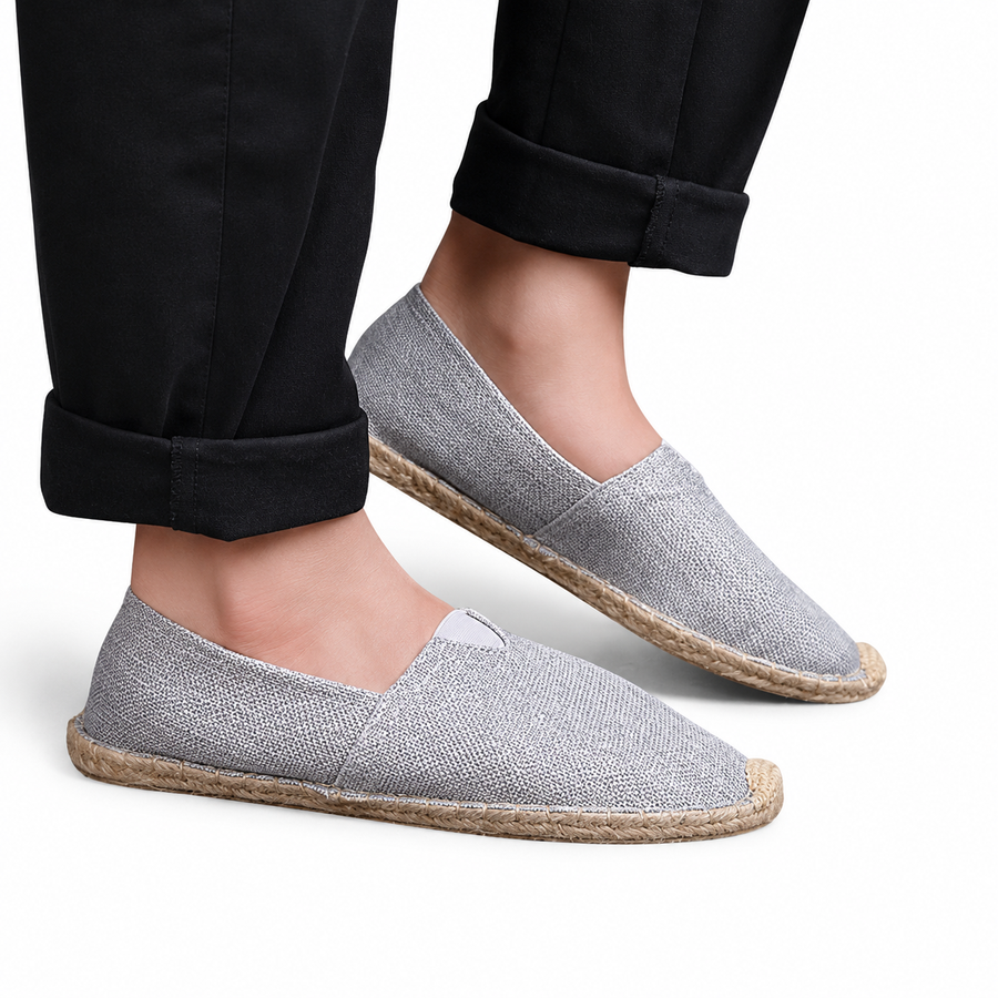 Damen Slipper im Espadrille Stil mit Geflochtenem Sohlenrand