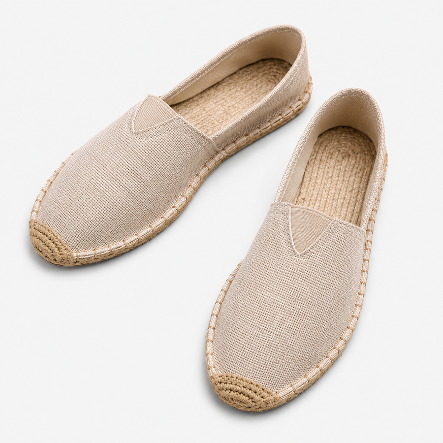 Damen Slipper im Espadrille Stil mit Geflochtenem Sohlenrand