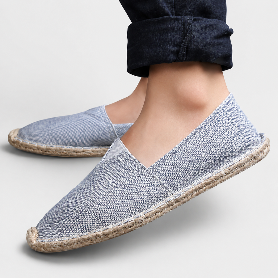 Damen Slipper im Espadrille Stil mit Geflochtenem Sohlenrand