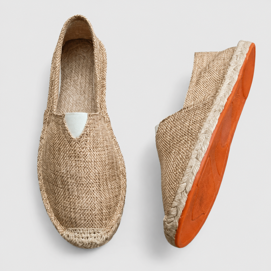 Damen Slipper im Espadrille Stil mit Geflochtenem Sohlenrand