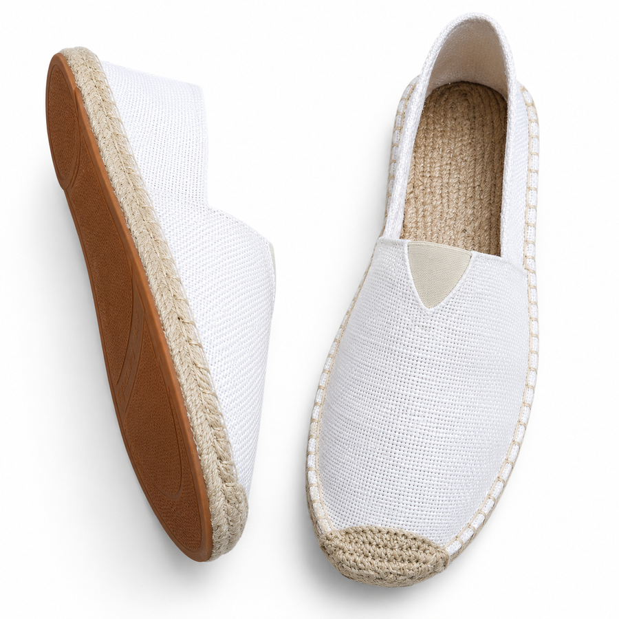 Damen Slipper im Espadrille Stil mit Geflochtenem Sohlenrand