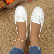 Damen Slipper-Loafer mit Schleifendetail und Genähter Oberfläche