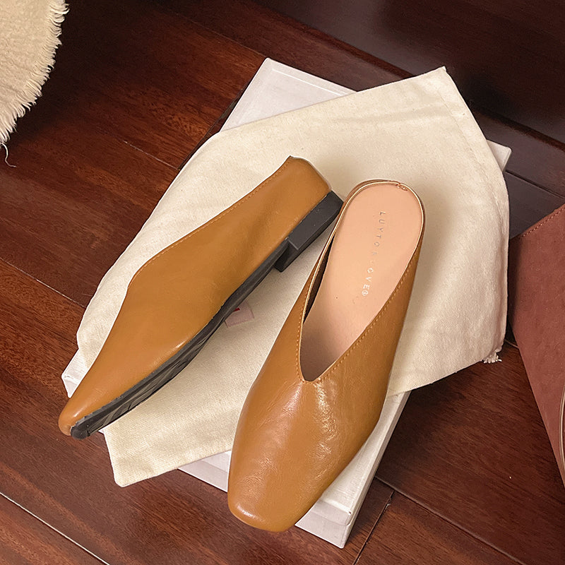 Damen Slipper mit Geschlossener Spitze und Flacher Sohle