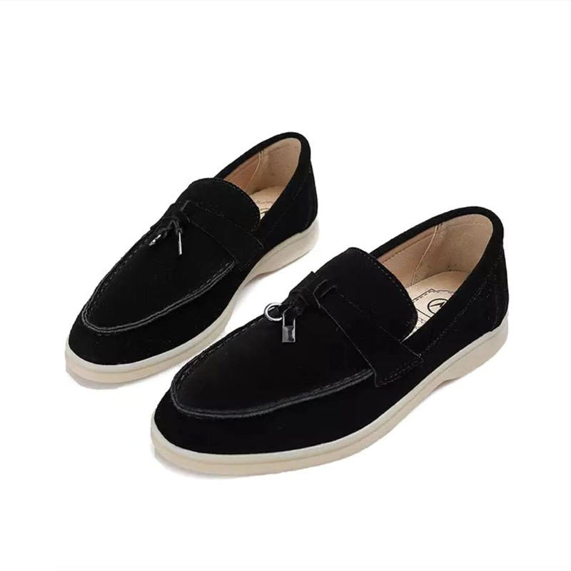 Damen-Slipper mit Quasten-Detail und flacher Sohle