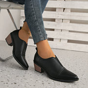 Damen Slipper-Schuhe mit Niedrigem Blockabsatz und Nahtdetail