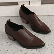 Damen Slipper-Schuhe mit Niedrigem Blockabsatz und Nahtdetail