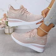 Damen Sneaker mit Komfortsohle und funkelnden Akzenten