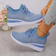 Damen Sneaker mit Komfortsohle und funkelnden Akzenten