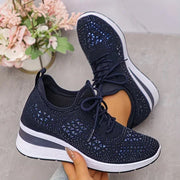 Damen Sneaker mit Komfortsohle und funkelnden Akzenten