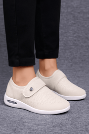 Damen Sneaker Mit Komfortsohle Und Klettverschluss