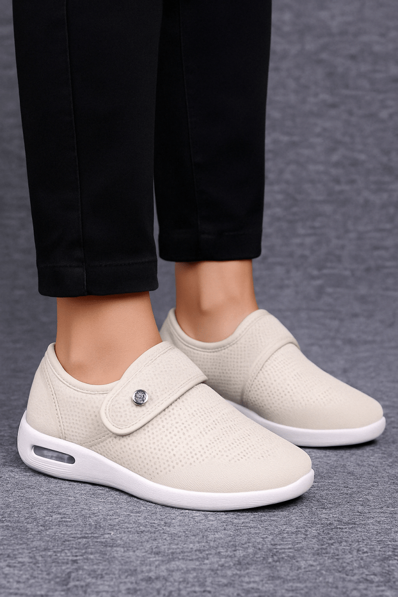 Damen Sneaker Mit Komfortsohle Und Klettverschluss