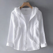 Damen Zip Hoodie mit Kapuze und leichtem Streifenmuster
