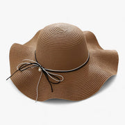 Damen Sonnenhut mit breiter Krempe und Schleife