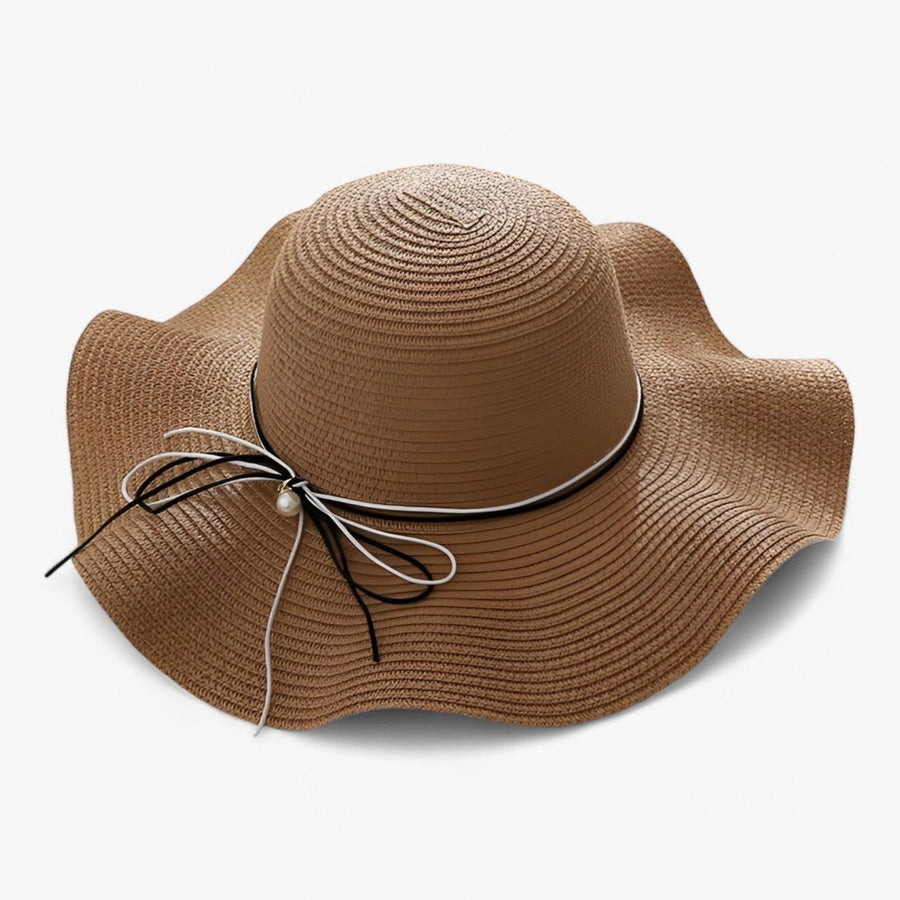 Damen Sonnenhut mit breiter Krempe und Schleife