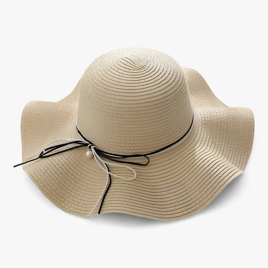 Damen Sonnenhut mit breiter Krempe und Schleife