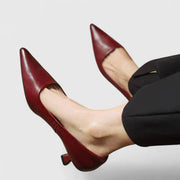 Damen Spitze Slip-On Pumps mit Niedrigem Absatz