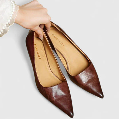 Damen Spitze Slip-On Pumps mit Niedrigem Absatz