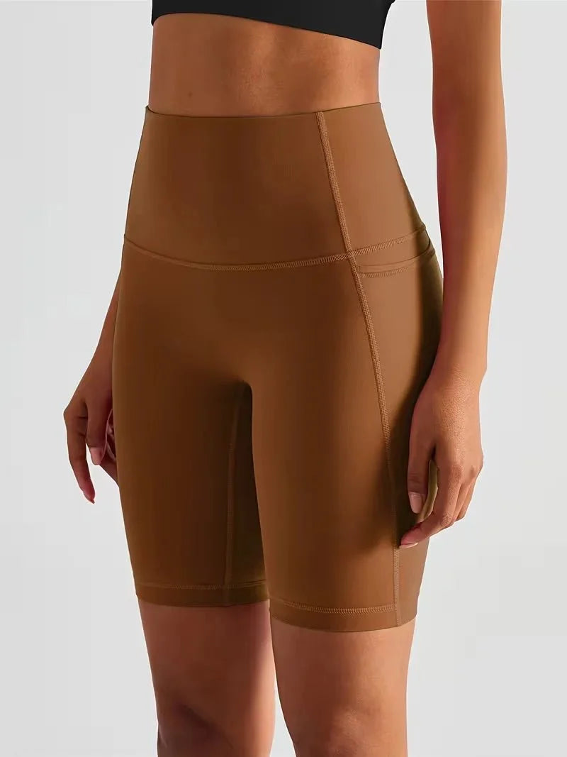 Damen Sport-Leggings Shorts mit Tasche