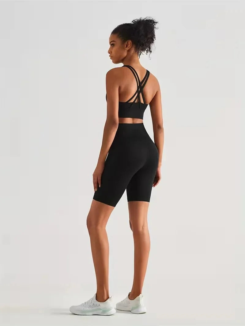 Damen Sport-Leggings Shorts mit Tasche