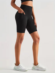 Damen Sport-Leggings Shorts mit Tasche