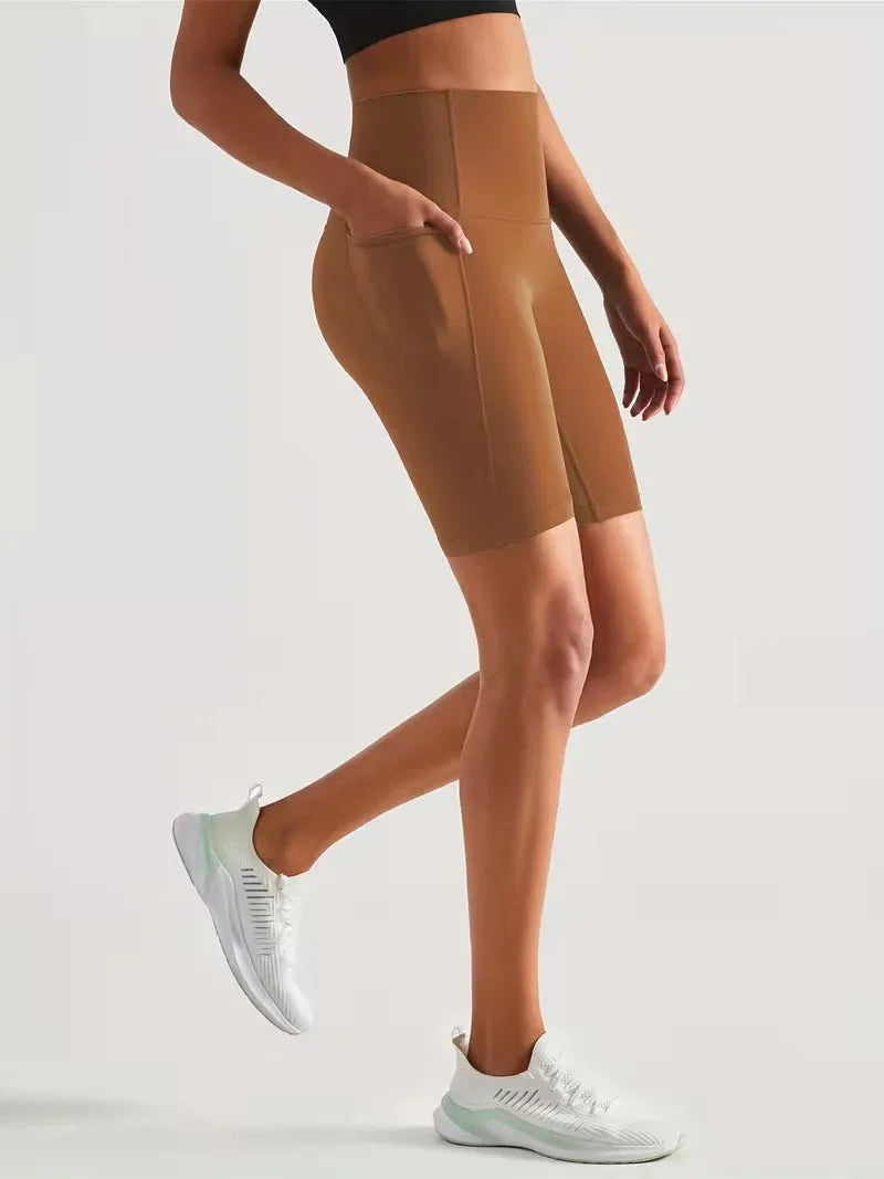 Damen Sport-Leggings Shorts mit Tasche