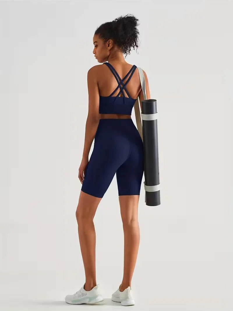 Damen Sport-Leggings Shorts mit Tasche