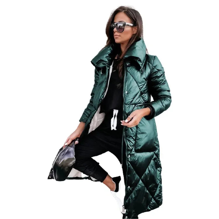 Damen Steppjacke mit hohem Kragen und Reißverschluss