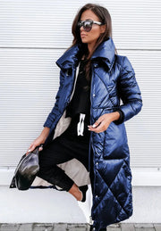 Damen Steppjacke mit hohem Kragen und Reißverschluss