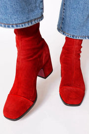 Frieda | Damen Stiefeletten Blockabsatz Quadratische Zehenpartie