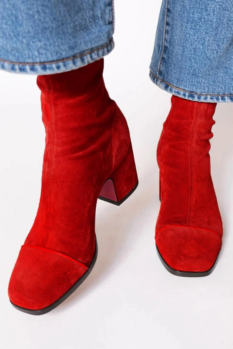 Frieda | Damen Stiefeletten Blockabsatz Quadratische Zehenpartie