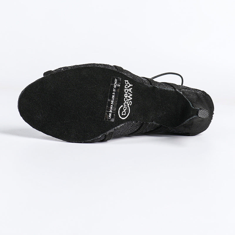 Damen Stiefeletten mit offener Zehenpartie und Schnürverschluss
