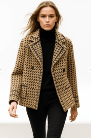 Damen Strick Jacke Hahnentritt