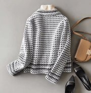 Damen Strick Jacke Hahnentritt