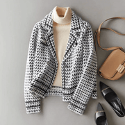 Damen Strick Jacke Hahnentritt