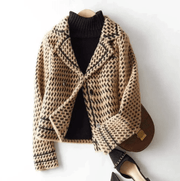 Damen Strick Jacke Hahnentritt
