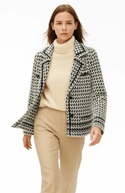 Damen Strick Jacke Hahnentritt