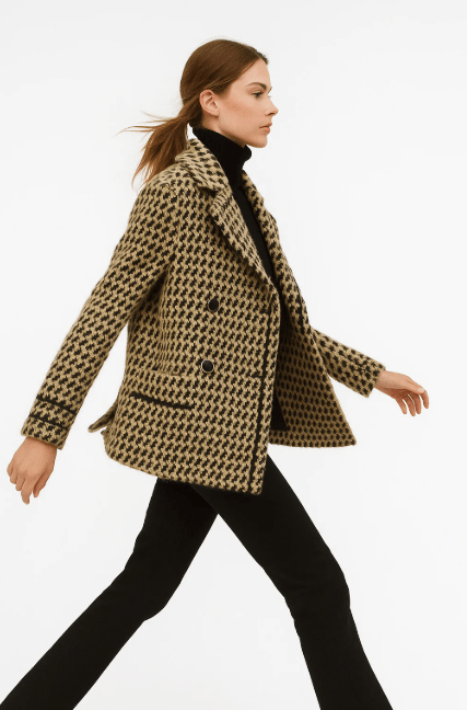 Damen Strick Jacke Hahnentritt